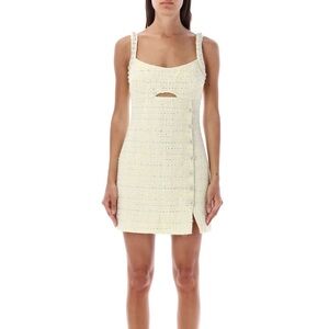 Self-Portrait Embellished Cut-Out Tweed Mini Dress, size 0 (UK 4).